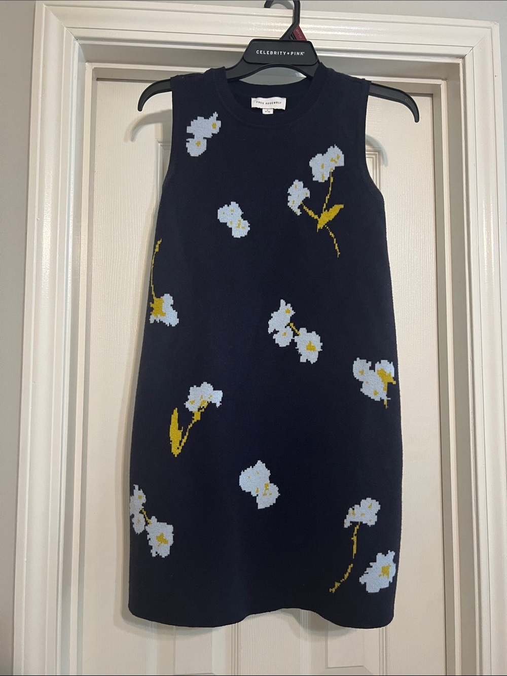 Navy Floral Knit Dress